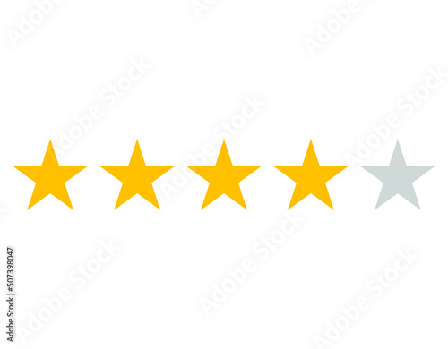 Five stars customer product rating review flat icon for apps and websites