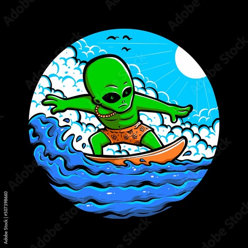 alien surfing on wave vector