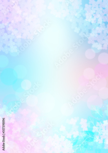 梅雨の幻想的な紫陽花の背景素材