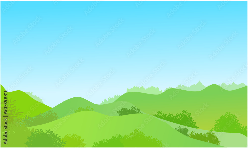 hill bush, hill landscape with green bush and sky hill bush, hill landscape with green bush and sky