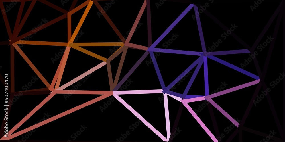 Dark pink, yellow vector abstract triangle background.