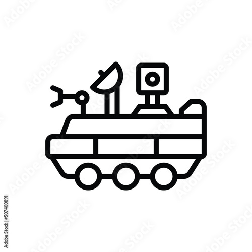 Black line icon for rover