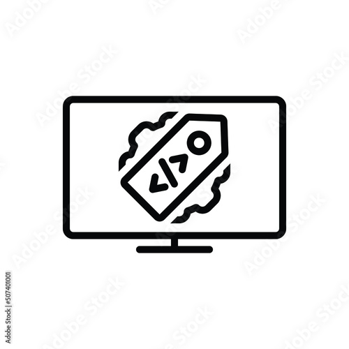 Black line icon for meta