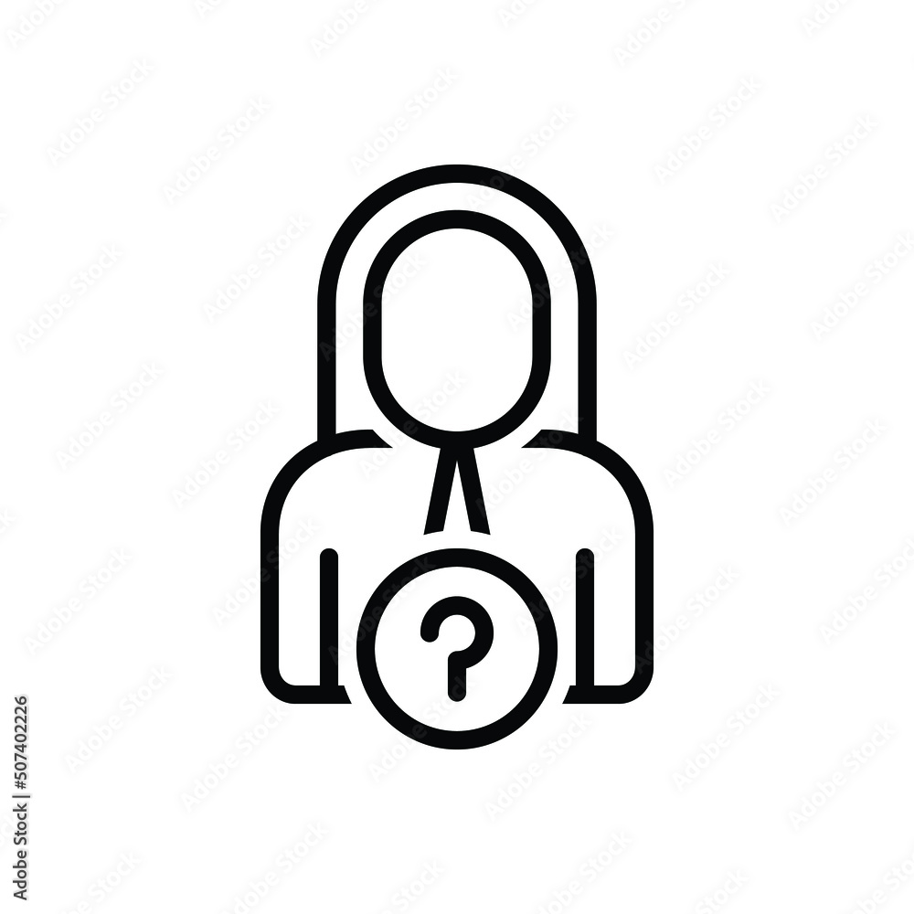 Black line icon for stranger Black line icon for stranger