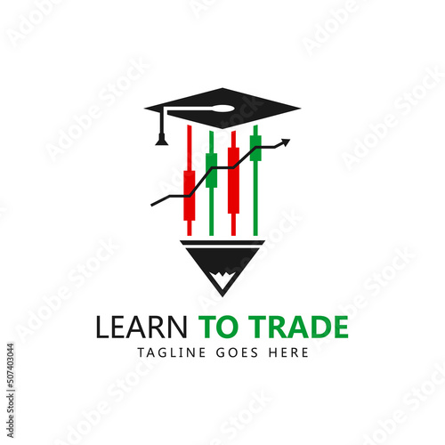 learn trading illustration logo design