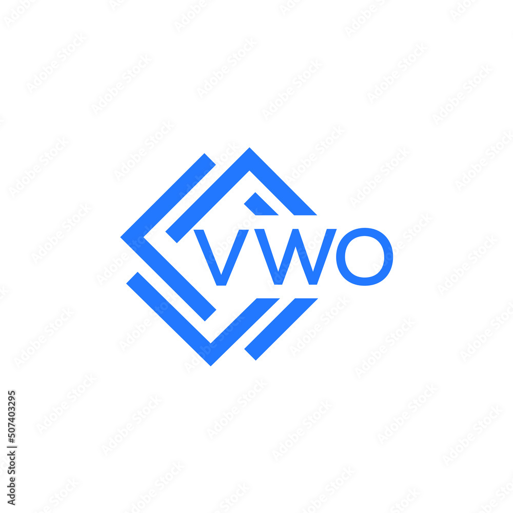 Obraz premium VWO technology letter logo design on white background. VWO creative initials technology letter logo concept. VWO technology letter design.