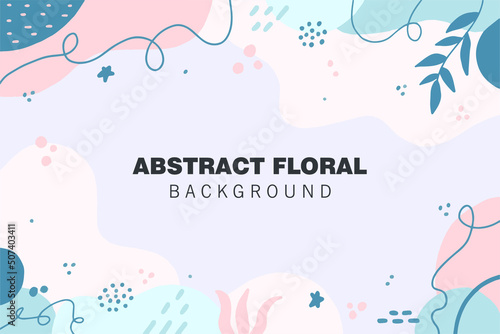 Minimal template banner with floral element