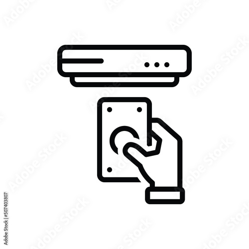 Black line icon for controlling