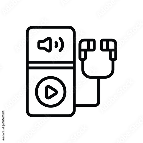 Black line icon for deaf device
