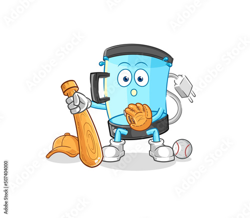 blender baseball Catcher cartoon. cartoon mascot vector