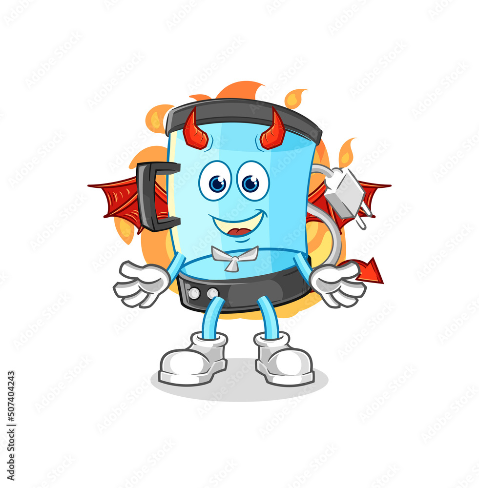 Obraz premium blender demon with wings character. cartoon mascot vector