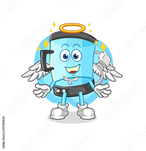 blender angel with wings vector. cartoon character