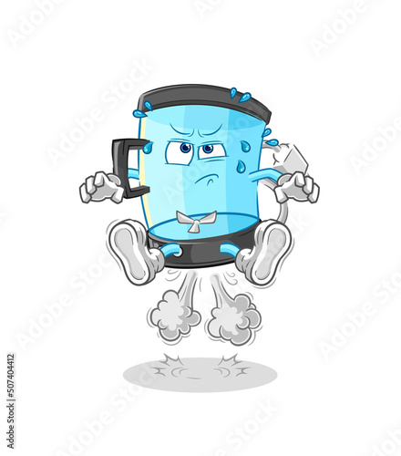 blender fart jumping illustration. character vector