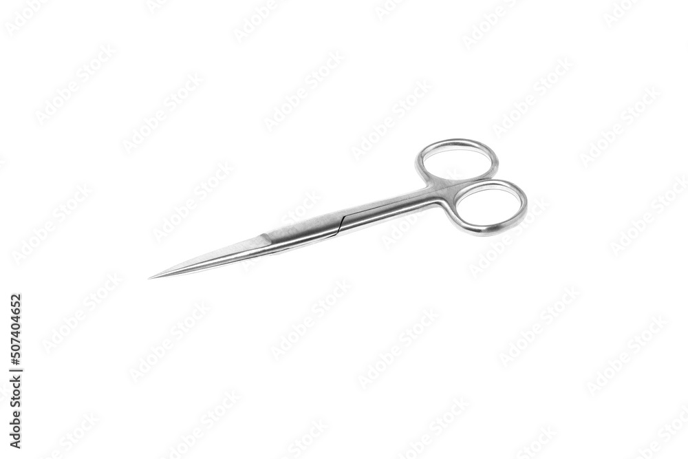 Surgical Scissors deep etched on white background Surgical Scissors deep etched on white background