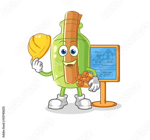 message in a bottle tv reporter cartoon. cartoon mascot vector