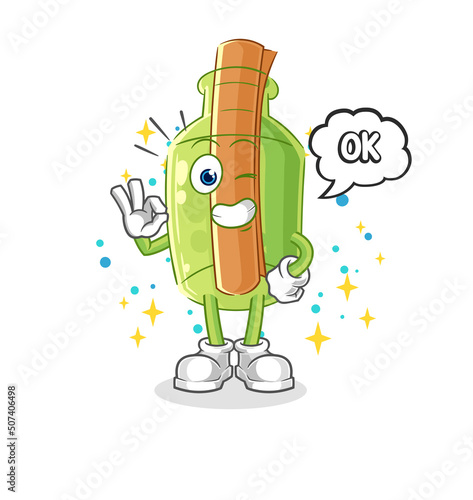 message in a bottle marketing character. cartoon mascot vector