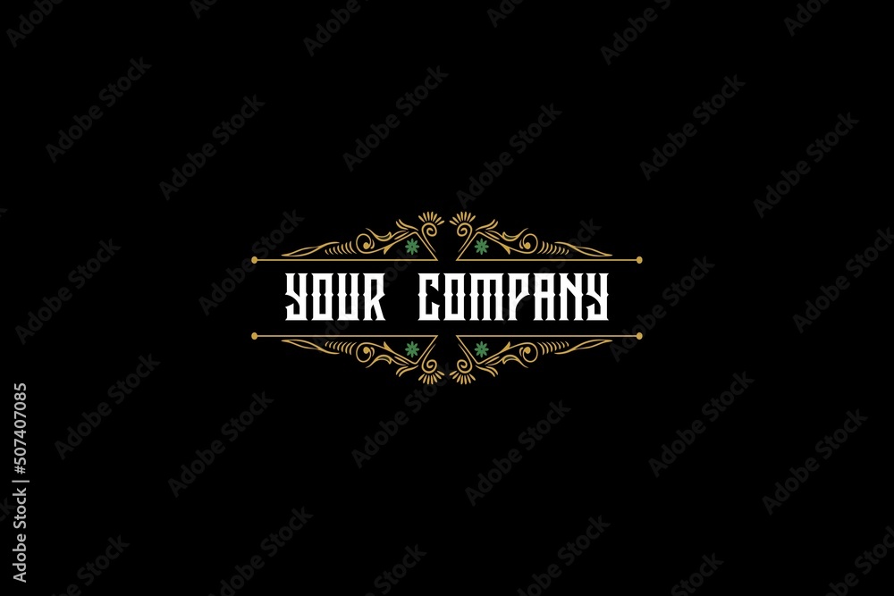 Fototapeta premium GOLD MODERN VINTAGE LOGO STYLE