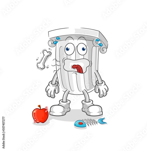 roman pillar burp mascot. cartoon vector