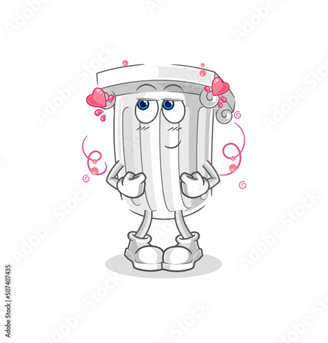 roman pillar shy vector. cartoon character