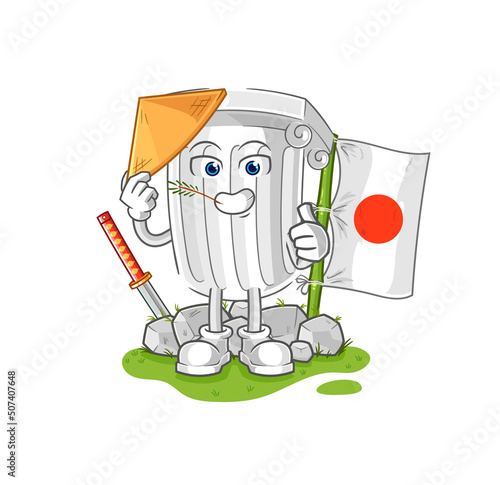 roman pillar japanese vector. cartoon character