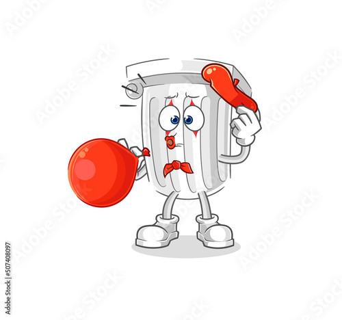 roman pillar pantomime blowing balloon. cartoon mascot vector