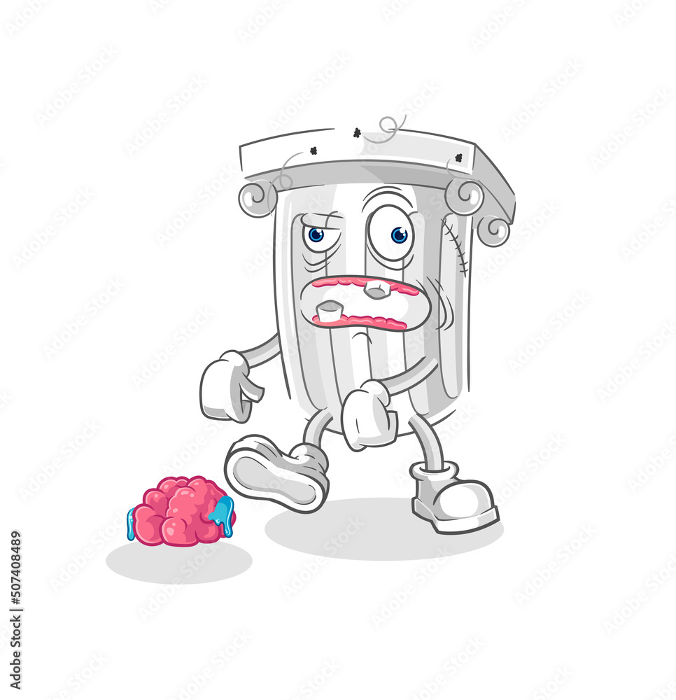 roman pillar zombie character.mascot vector roman pillar zombie character.mascot vector