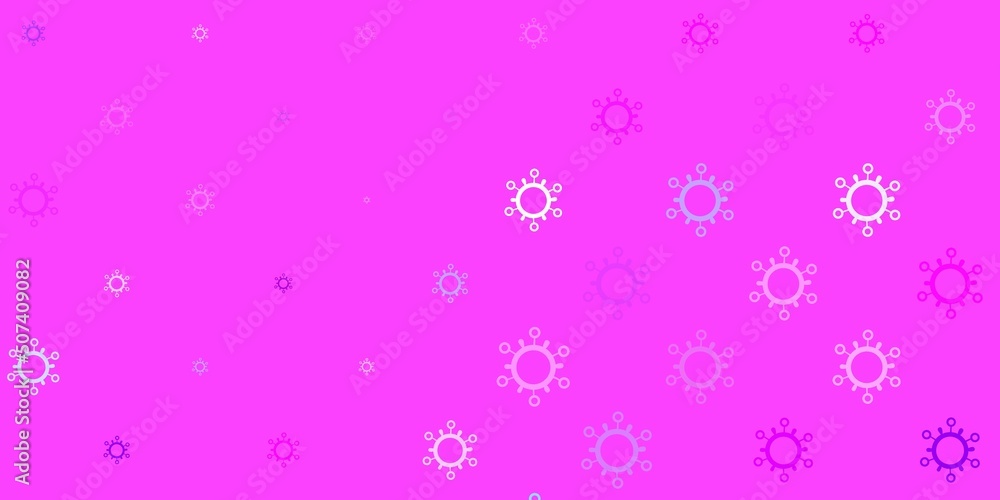 Light blue, red vector background with covid-19 symbols. Light blue, red vector background with covid-19 symbols.