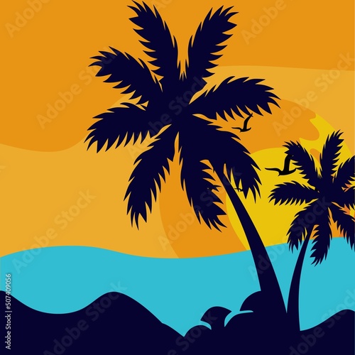 SUNSET IN THE BEACH