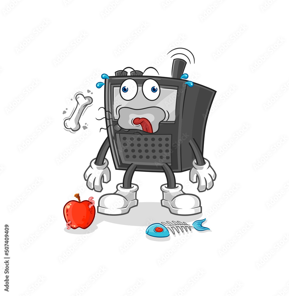 walkie talkie burp mascot. cartoon vector