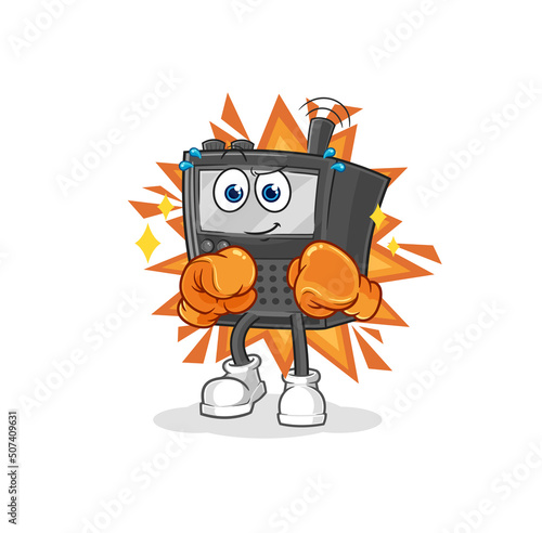 walkie talkie boxer character. cartoon mascot vector