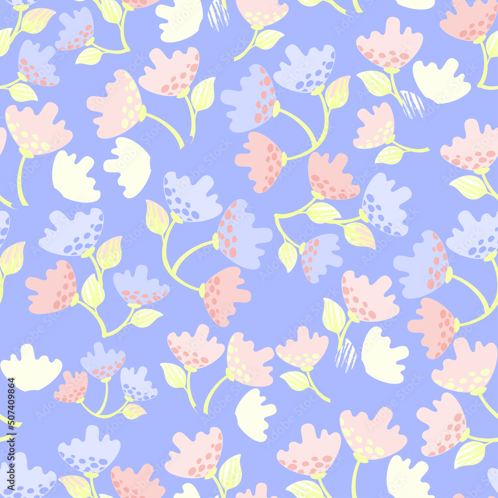 seamless pastel tiny flowers pattern background , greeting card or fabric