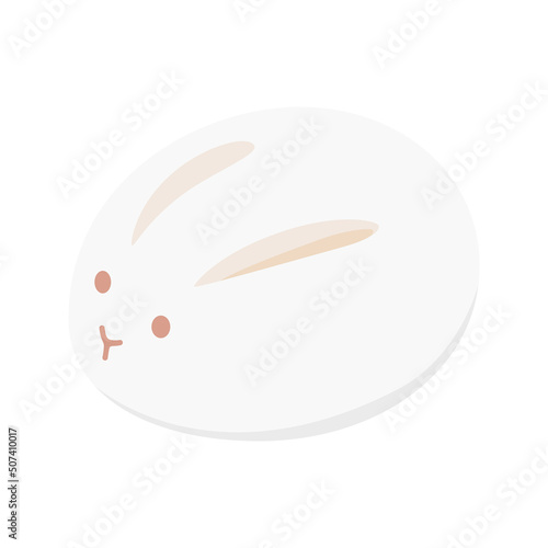 Vector illustration of cute bunny shaped like egg.