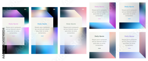 Social media influencer daily quote retro style mesh gradient geometric shapes templates for content creators