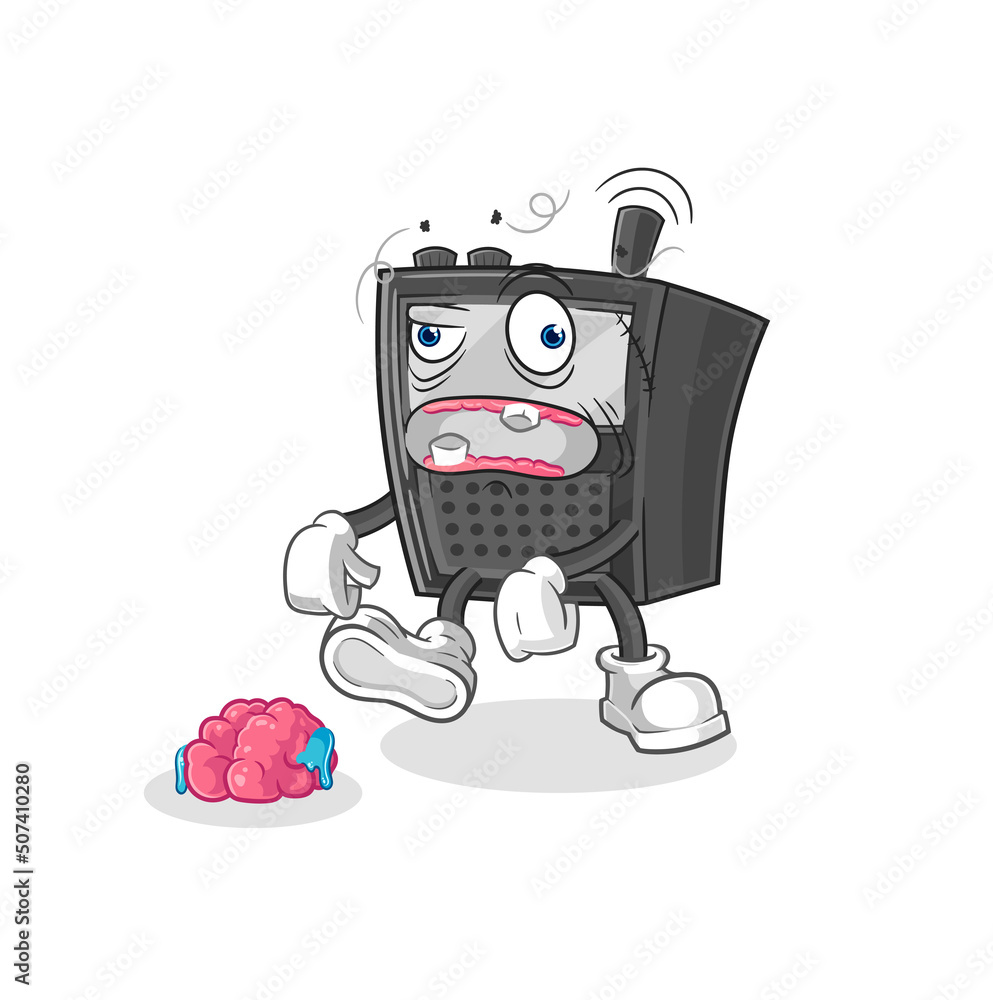 walkie talkie zombie character.mascot vector walkie talkie zombie character.mascot vector