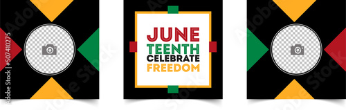 Juneteenth Freedom Day social media posts templates, Emancipation day celebrated on June 19th