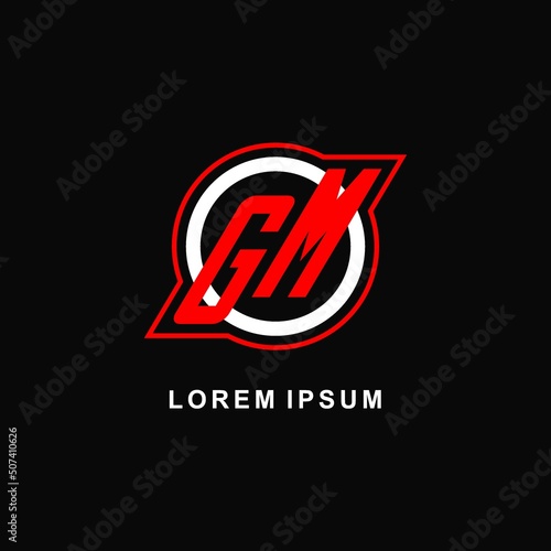 Monogram GM logo circle line, simple and clean esport logo design