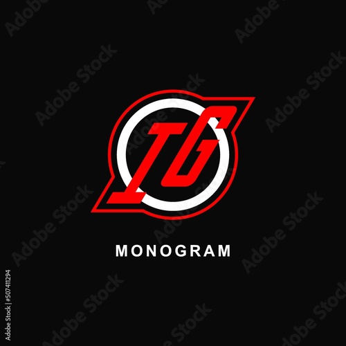Monogram IG logo circle line, simple and clean esport logo design