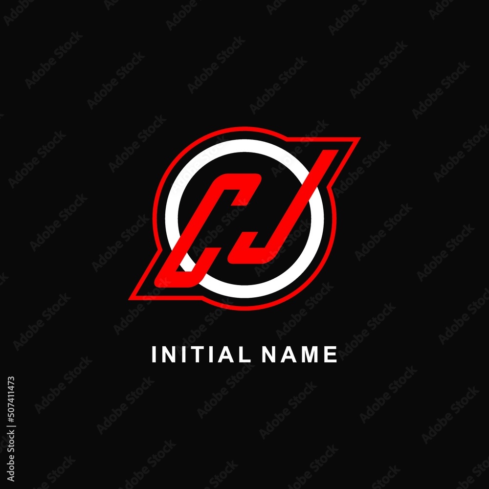 Monogram CJ logo circle line, simple and clean esport logo design Stock ...