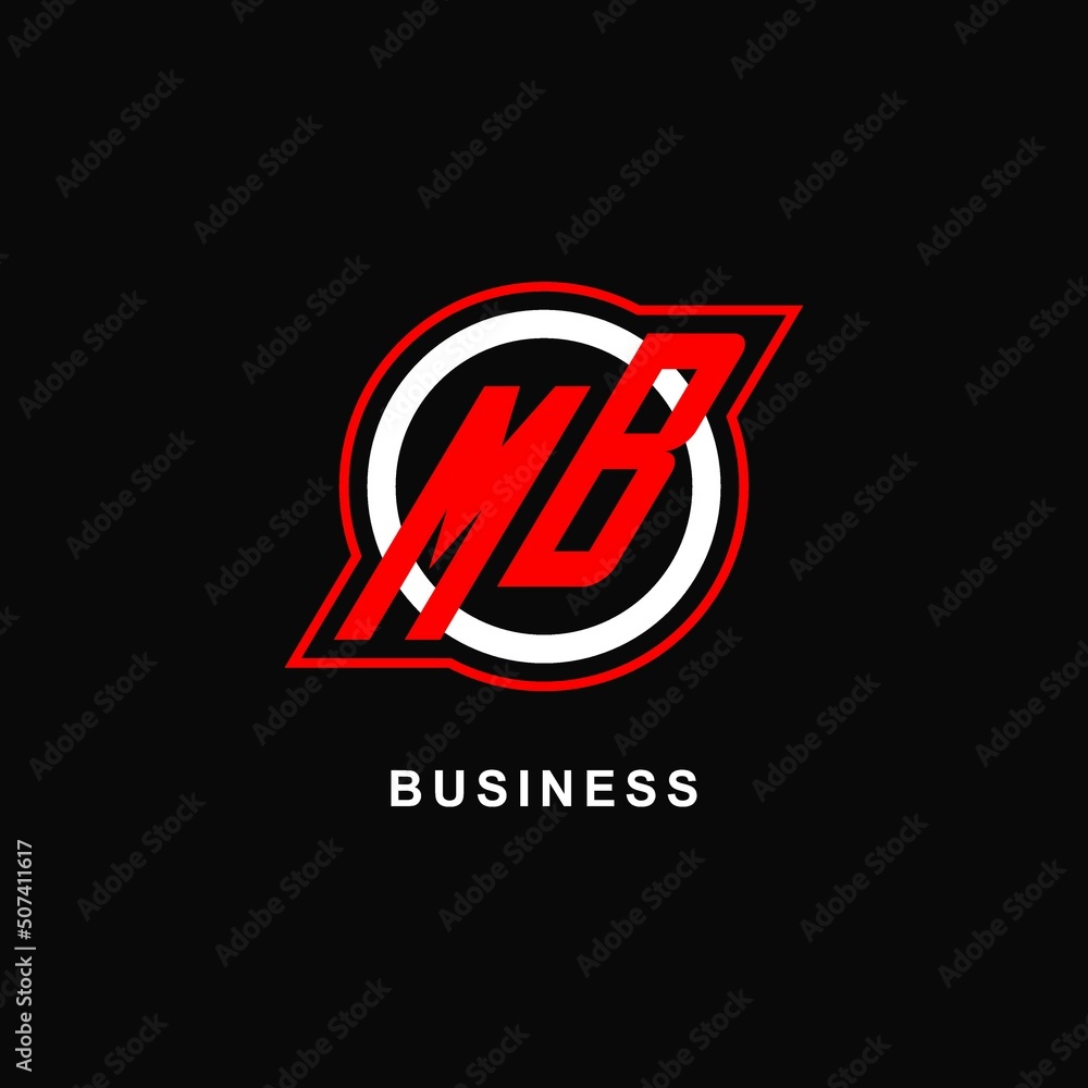 Monogram MB logo circle line, simple and clean esport logo design Stock ...