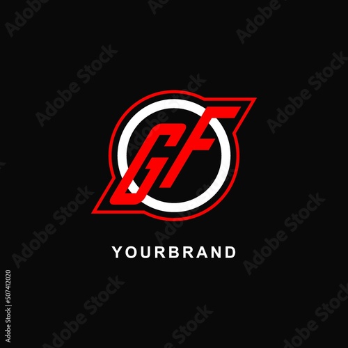 Monogram GF logo circle line, simple and clean esport logo design