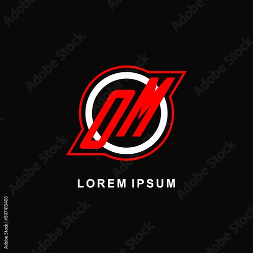 Monogram OM logo circle line, simple and clean esport logo design
