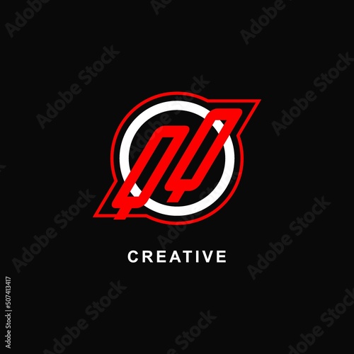 Monogram QQ logo circle line, simple and clean esport logo design