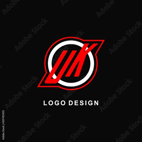 Monogram UK logo circle line, simple and clean esport logo design