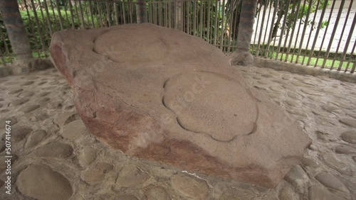 Bogor, West Java, Indonesia - Batu Tulis Inscribed Stone Monument, Batutulis Inscription Ancient Site of the Capital Pakuan Pajajaran Sunda Kingdom photo