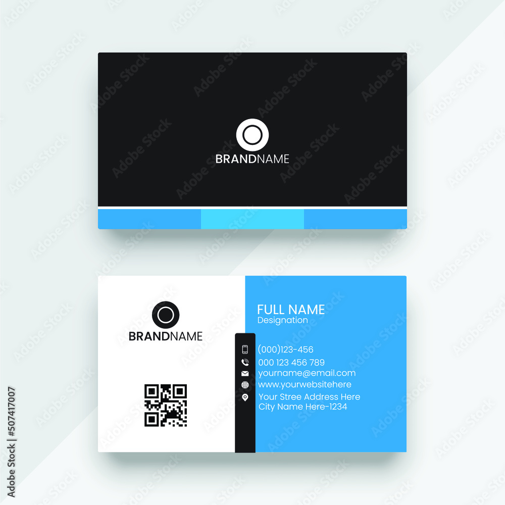 Abstract  Modern shape with professional  business card template  