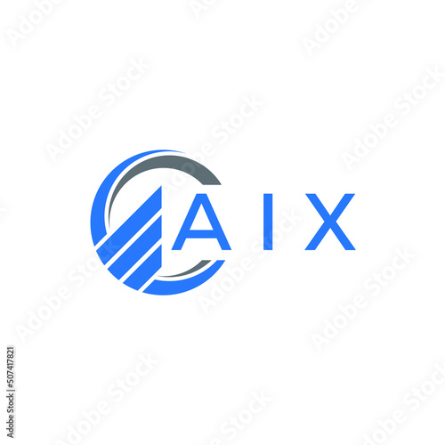 AIX Flat accounting logo design on white background. AIX creative initials Growth graph letter logo concept. AIX business finance logo design. 