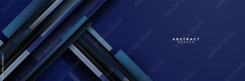 Obraz premium Dark blue abstract banner background