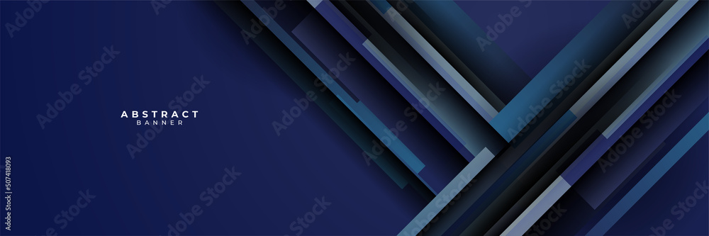 Obraz premium Dark blue abstract banner background