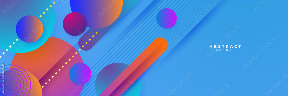 Colorful blue orange abstract banner