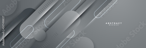 Grey gray black abstract banner background